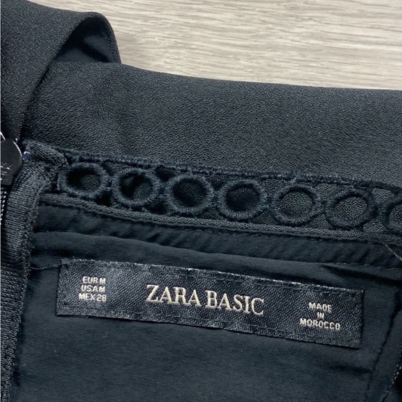 Zara Black Lace Trim Wide Leg Crop Jumpsuit - Picture 9 of 16